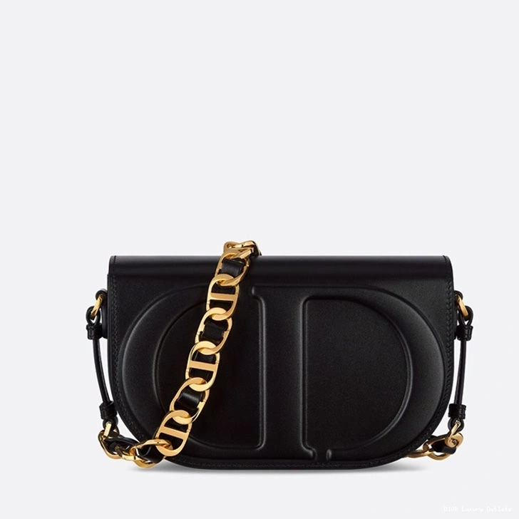 Cheap Dior Calfskin Signature Messenger Box CD Mini Black 0728 Luxury